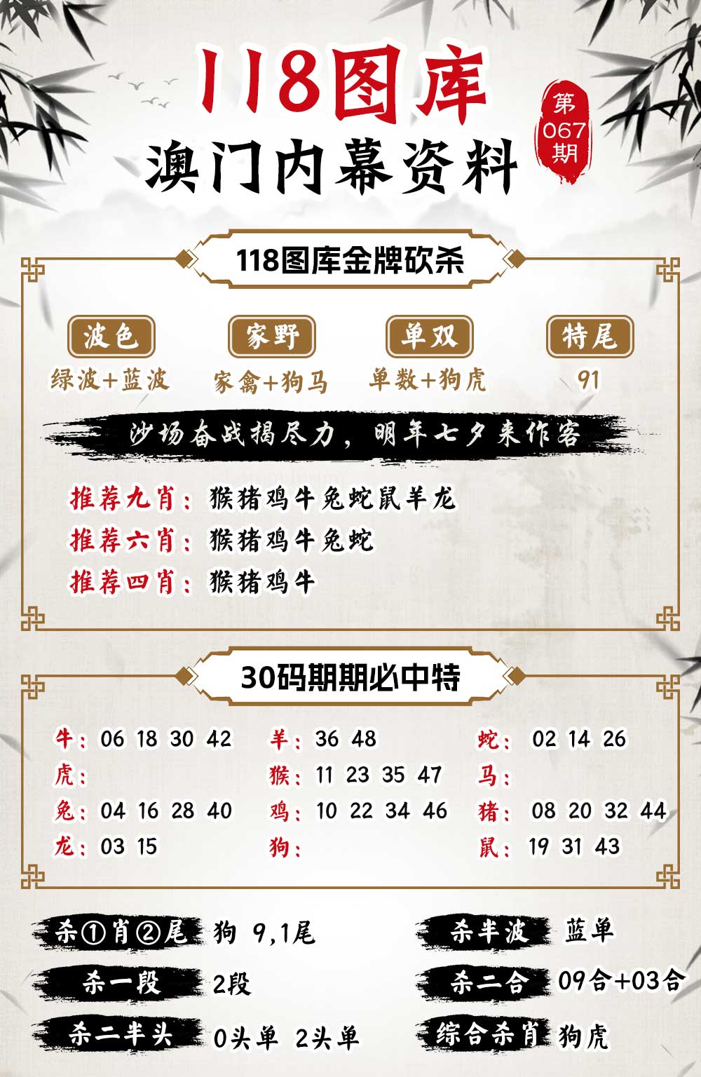 067期118内幕资料[图]