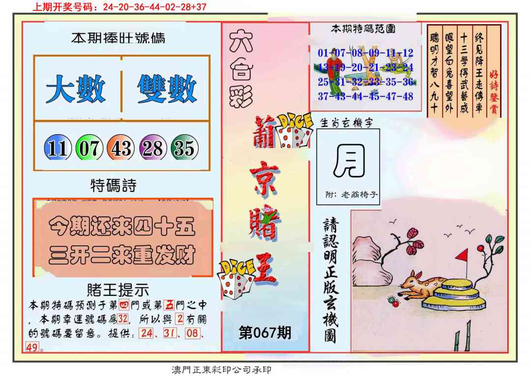 067期葡京赌王彩[图]