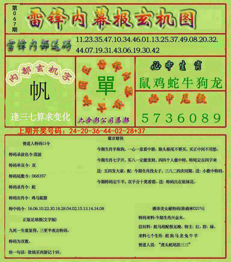 067期雷锋玄机报[图]