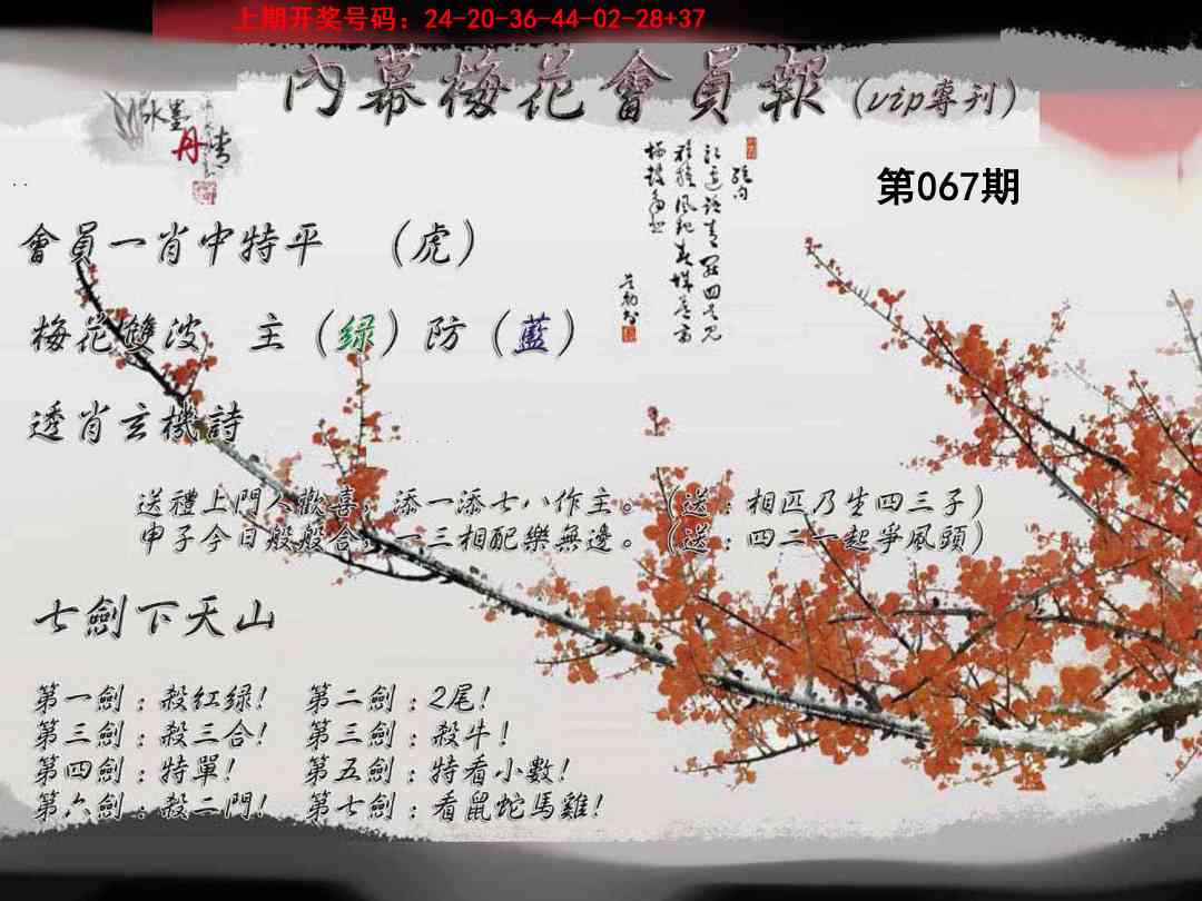 067期内幕梅花会员报[图]