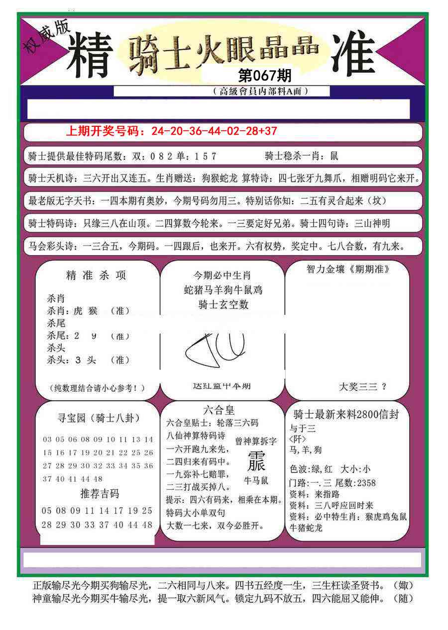 067期骑士火眼晶晶（正）[图]