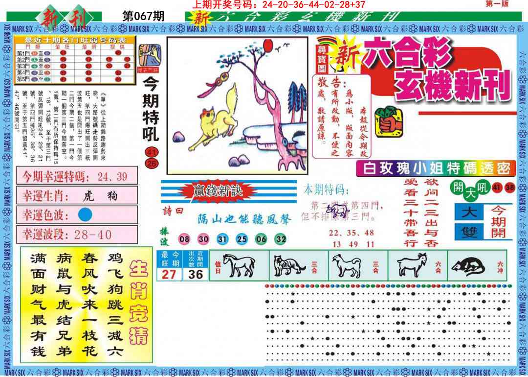 067期新六合彩特码新刊A[图]