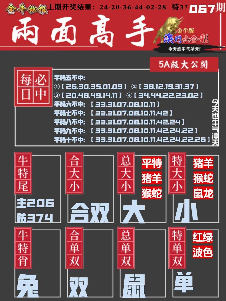 067期金牛两面高手[图]