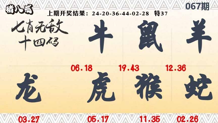 067期七肖无敌14码[图]